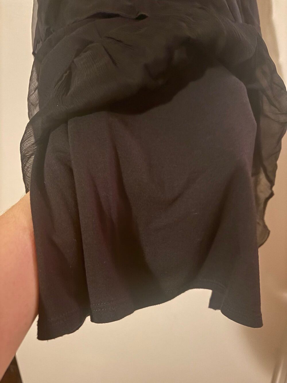 Silk Tier Ruffle Shift Dress M Illusion Sweetheart Cocktail Short Above Knee LBD - Picture 5 of 8